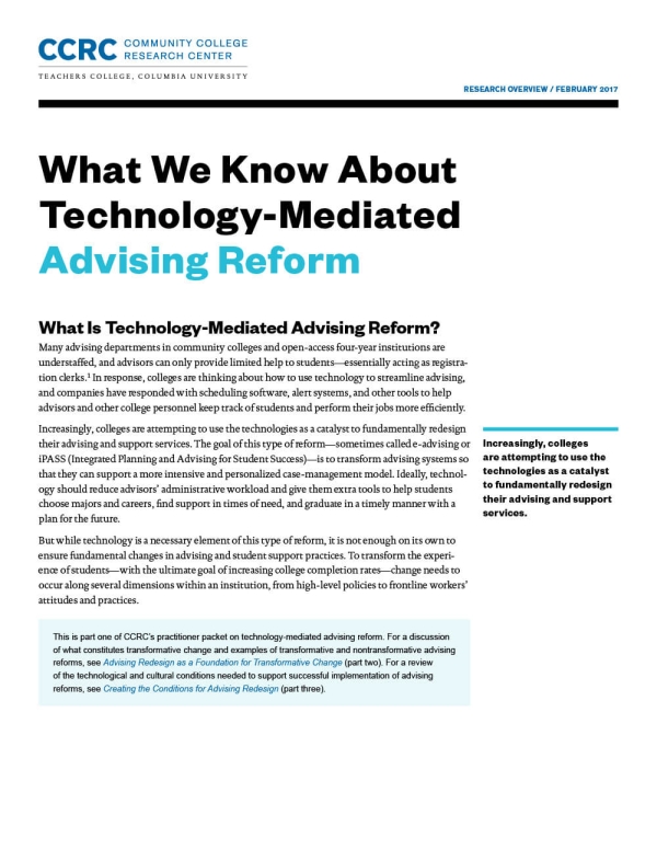 What We Know About Technology-Mediated Advising Reform