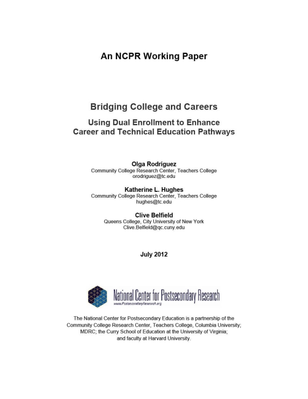 Bridging College and Careers: Using Dual Enrollment to Enhance Career and Technical Education Pathways