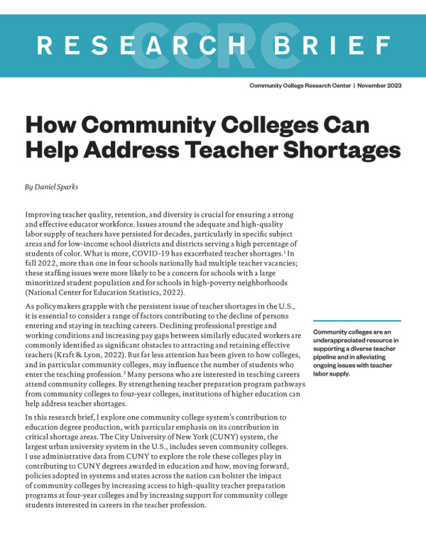 How Community Colleges Can Help Address Teacher Shortages