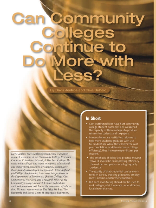 Can Community Colleges Continue to Do More With Less?