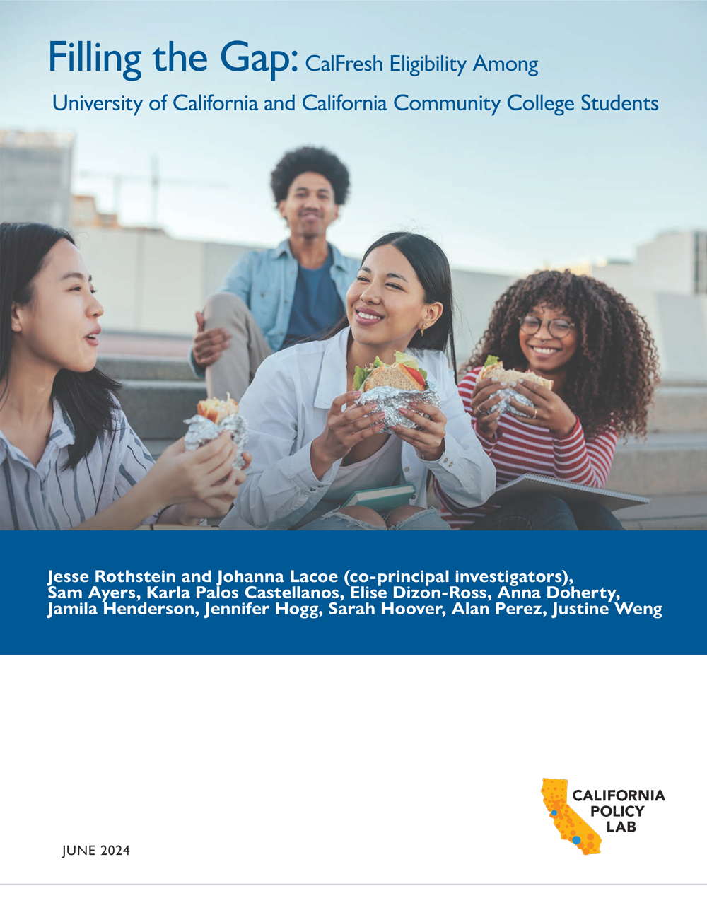 Cover of report with title and image of students smiling on campus