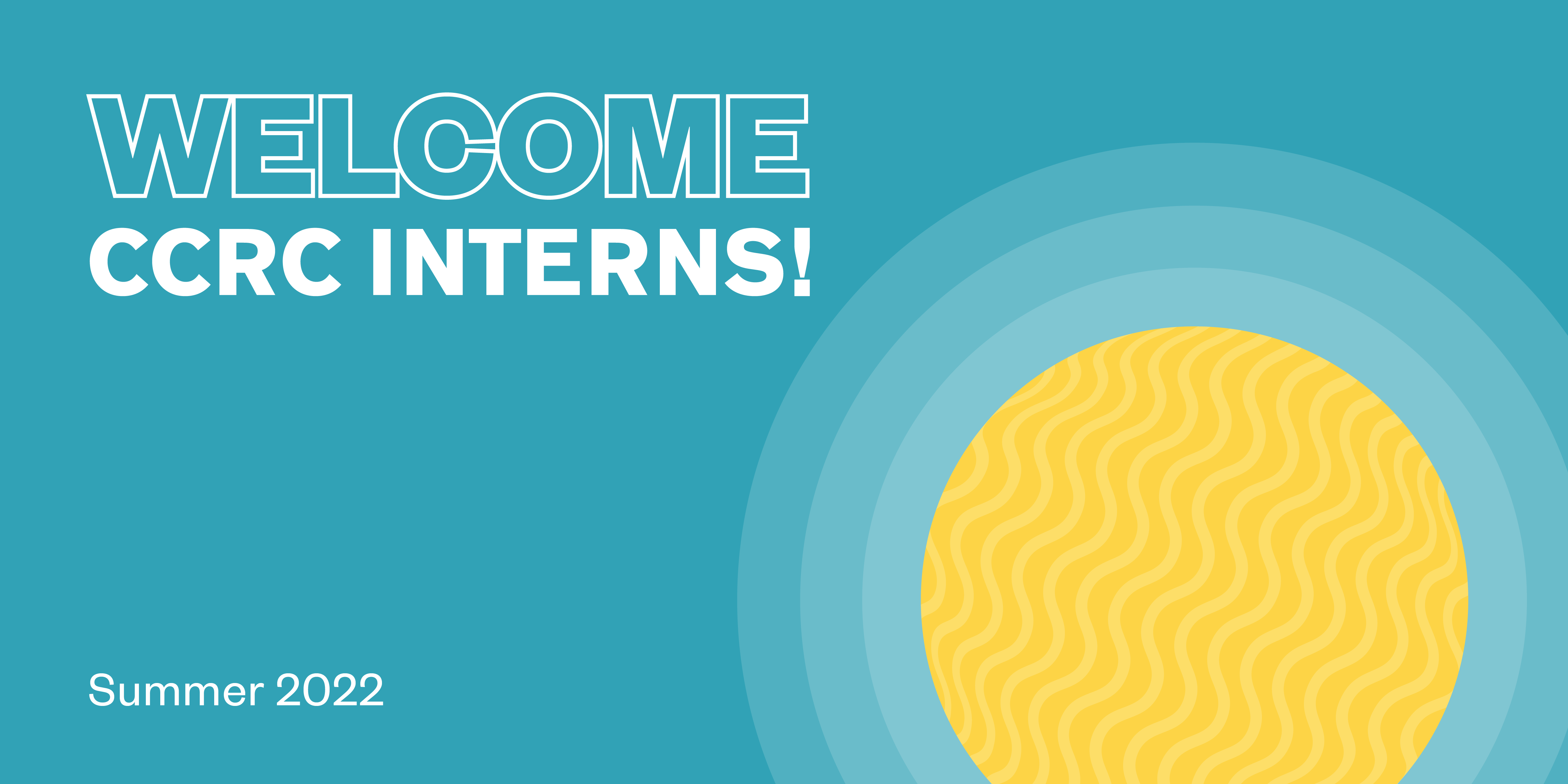 Intern welcome message with sun illustration.