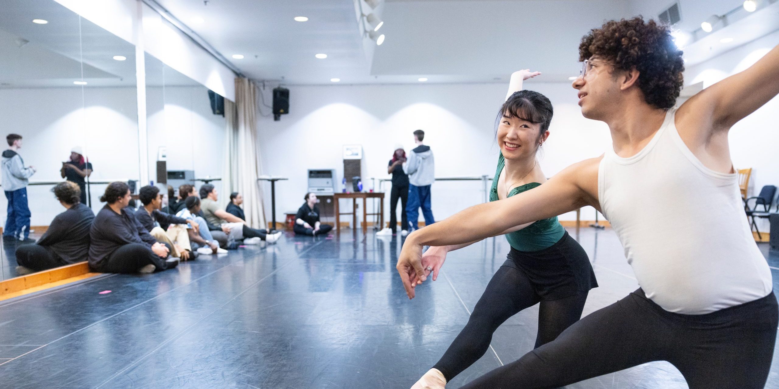 Ballet dancers in rehearsal