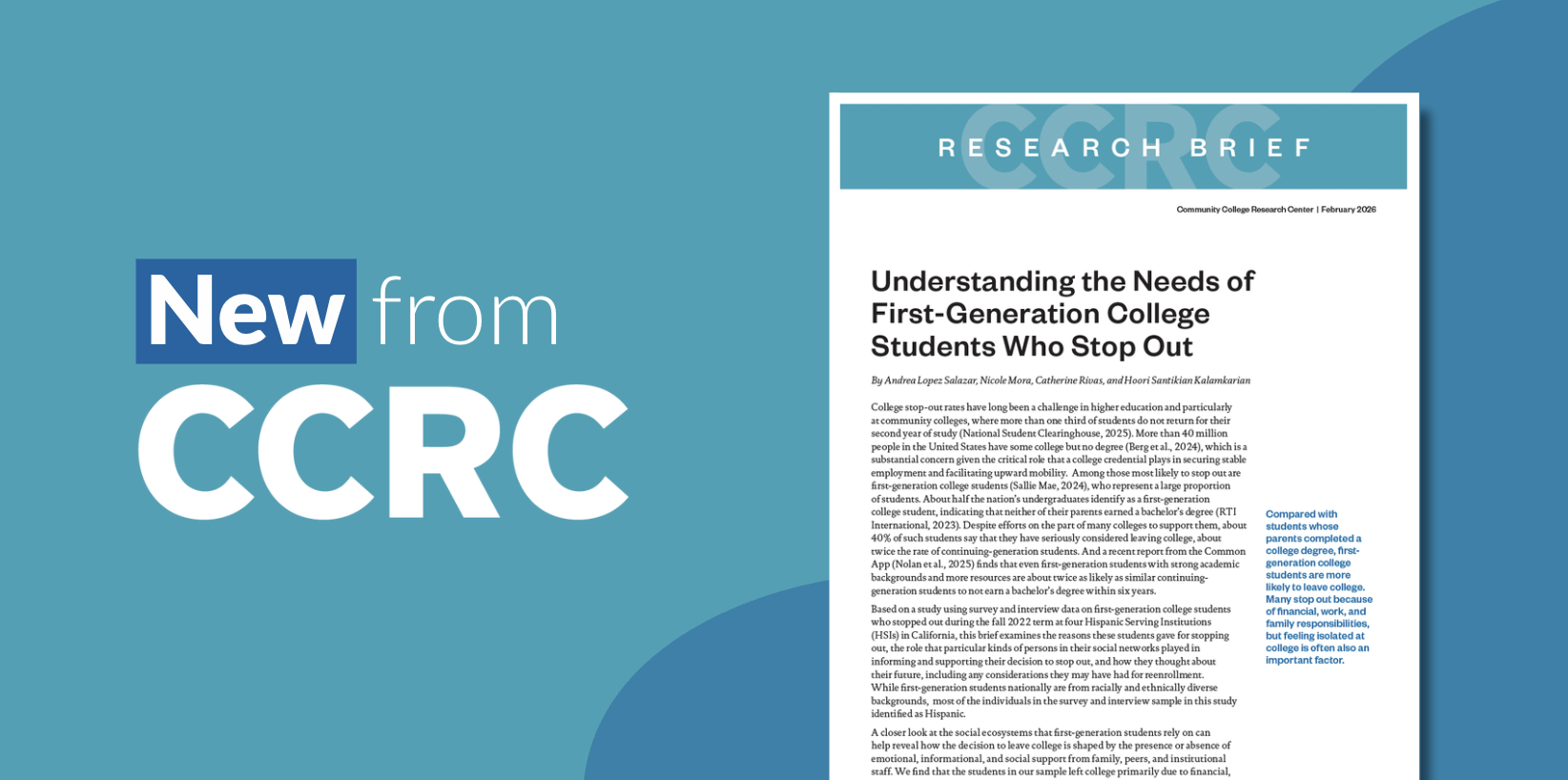 Understanding the Needs of First-Generation College Students Who Stop Out