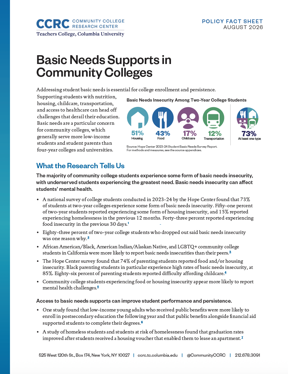 Basic Needs Supports in Community Colleges