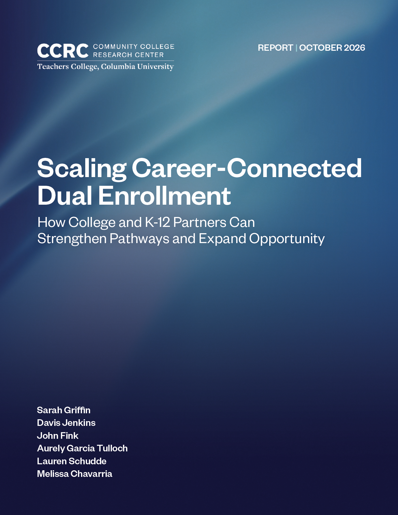 Cover for Scaling Career Connected Dual Enrollment Report